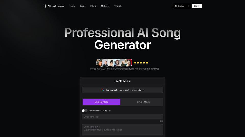 Free AI Song Generator AI Tool image