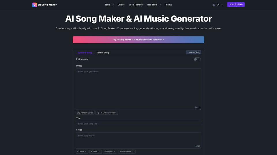 Free AI Song Maker AI Tool image