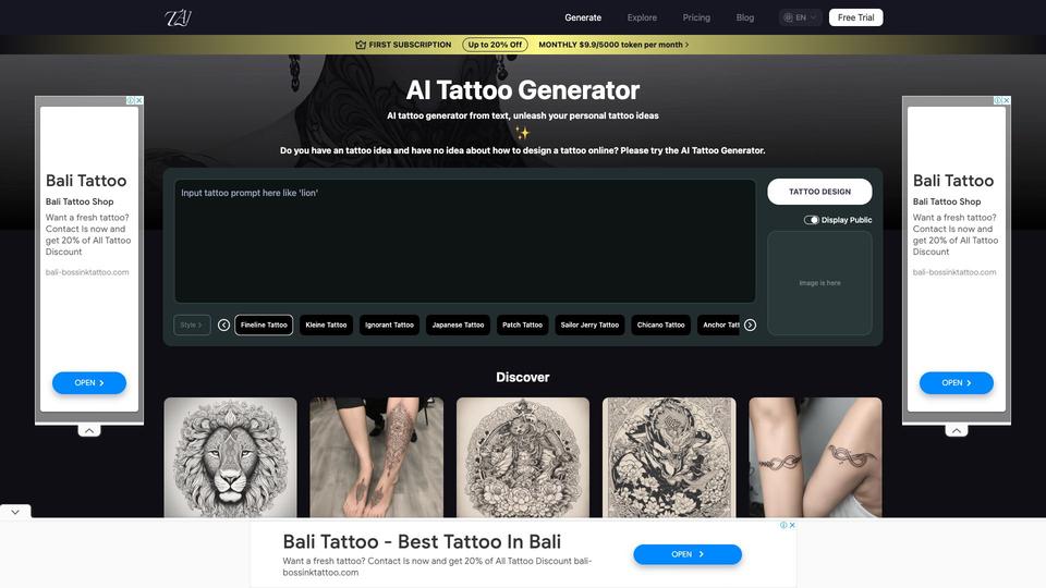 Free AI Tattoo Generator AI Tool image