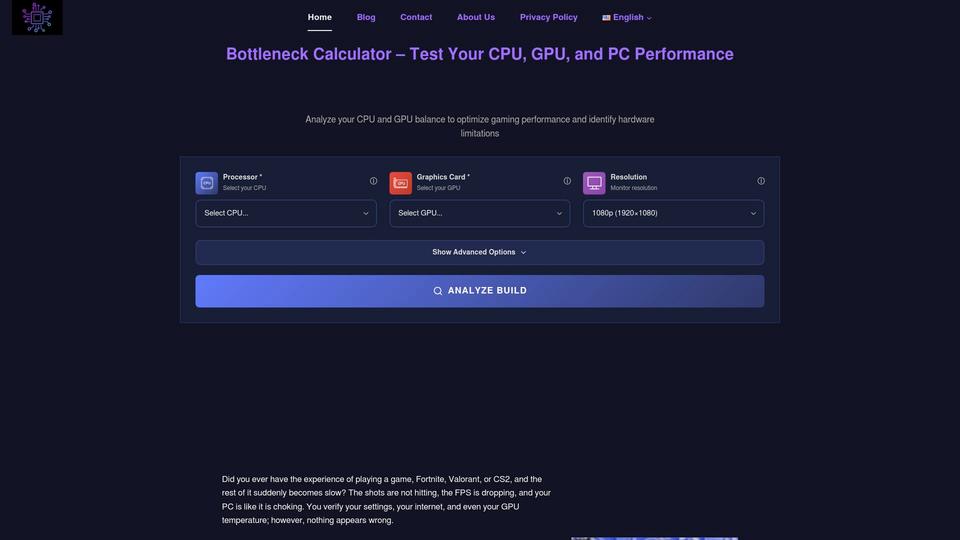 Free Bottleneck Calculator 2025 AI Tool image