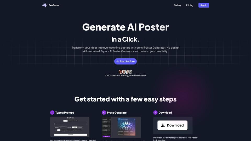 Free DeePoster AI Tool image