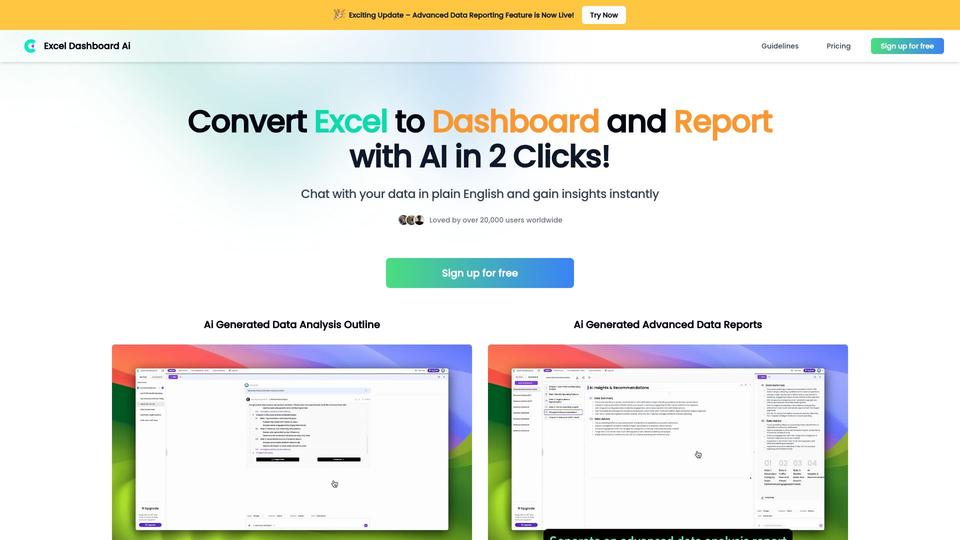 Free ExcelDashboard Ai AI Tool image